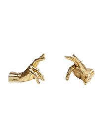 Sujetalibros Holding Fingers, 2 uds., Poliresina frustrada, Dorado, An 16 x Al 21 cm