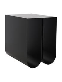 Mesa auxiliar de metal Curved, Acero con pintura en polvo, Negro, An 26 x Al 36 cm