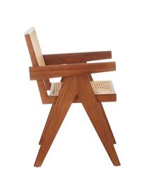 Sedia con braccioli e intreccio viennese Sissi, Struttura: legno di quercia massicci, Seduta: rattan, Rattan, legno di quercia scuro, Larg. 52 x Prof. 58 cm