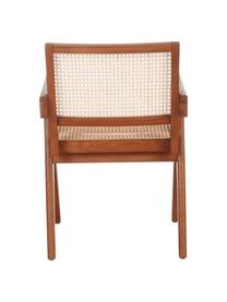 Chaise à accoudoirs en cannage Sissi, Rotin, bois de chêne foncé, larg. 52 x prof. 58 cm