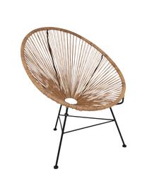 Fauteuil acapulco en plastique tressé Bahia, Brun, larg. 81 x prof. 73 cm