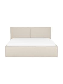 Polsterbett Dream mit Stauraum, Bezug: Polyester (Strukturstoff), Korpus: Massives Kiefernholz, FSC, Webstoff Dunkelbeige, B 160 x L 200 cm
