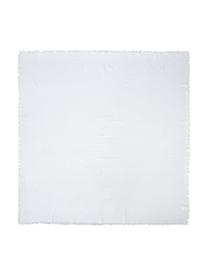 Mantel de algodón con flecos Nalia, 100% algodón, Blanco, De 4 a 6 comensales (An 160 x L 160 cm)