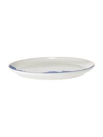 Porcelánové dezertní talíře s abstraktním vzorem a se zlatým okrajem Rosie, 2 ks, Porcelán, Bílá, modrá, Ø 21 cm, V 2 cm