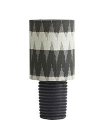 Kleine Tischlampe Aine, Lampenschirm: Stoff, Lampenfuß: Metall, beschichtet, Schwarz, Weiß, Ø 16 x H 35 cm