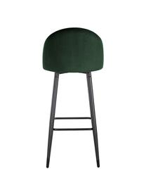 Krzesło barowe z aksamitu Amy, Tapicerka: aksamit (poliester) 20 00, Nogi: metal malowany proszkowo, Ciemny  zielony, S 45 x W 103 cm