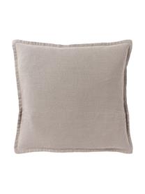 Leinen-Kissenhülle Lanya in Beige, 100% Leinen, Beige, B 40 x L 40 cm