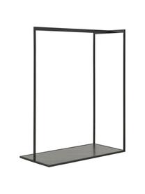 Otwarta szafa o wyglądzie marmuru Pacey, Stelaż: metal malowany proszkowo, Czarny, marmurowy, S 120 x W 152 cm