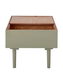 Beistelltisch Favne mit Stauraum, Sperrholz, Eichenholzfurnier, Holz, grün lackiert, B 90 x T 50 cm