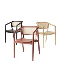 Krzesło z podłokietnikami z plecionką wiedeńską Gali, Stelaż: lite drewno jesionowe lak, Drewno jesionowe, terakota, S 56 x G 55 cm