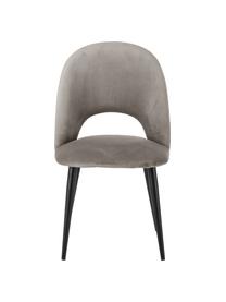 Fluwelen stoel Rachel, Bekleding: fluweel (100 % polyester), Poten: gepoedercoat metaal, Fluweel taupe, B 53  x D 57 cm