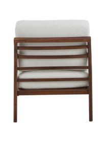 Fauteuil Becky van walnoothout, Bekleding: polyester, Frame: massief walnoothout, Geweven stof beige, walnoothoutkleurig, B 73 x D 90 cm