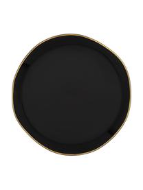Plato pan Good Morning, Gres, Negro con borde dorado, Ø 17 cm