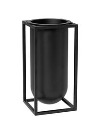 Ręcznie wykonany wazon Kubus, Aluminium lakierowane, Czarny, S 10 x W 20 cm