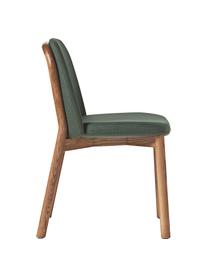Čalúnená stolička z jaseňového dreva Julie, Tmavozelená, tmavé jaseňové drevo, Š 47 x V 81 cm
