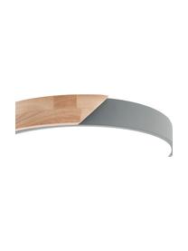 Lampa sufitowa LED z drewnianym dekorem Benoa, Drewno dębowe, szary, Ø 30 x W 5 cm