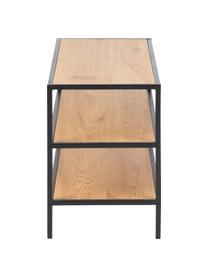 Schuhregal Seaford aus Holz und Metall, Einlegeböden: Mitteldichte Holzfaserpla, Gestell: Metall, pulverbeschichtet, Wildeichenholz, B 77 x H 50 cm