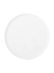 Speiseteller Porcelino mit unebener Oberfläche, 4 Stück, Porzellan, gewollt ungleichmässig, Weiss, Ø 27 cm