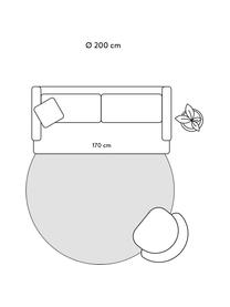 Rond wollen vloerkleed Ida in grijs, Bovenzijde: 100% wol, Onderzijde: 60% jute, 40% polyester B, Grijs, Ø 200 cm (maat L)