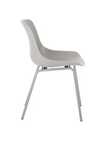 Krzesło z tworzywa sztucznego z metalowymi nogami Joe, 2 szt., Nogi: metal malowany proszkowo, Taupe, S 46 x G 53 cm