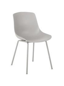 Kunststoffstühle Dave mit Metallbeinen, 2 Stück, Sitzfläche: Kunststoff, Beine: Metall, pulverbeschichtet, Taupe, B 46 x T 53 cm