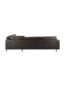 Canapé d'angles XL en cuir recyclé Hunter, Cuir brun-gris, larg. 285 x prof. 285 cm