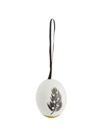 Deko-Anhänger-Set Disa, 12-tlg., Echte Eier, Weiß, Goldfarben, Grau, Ø 6 x H 7 cm