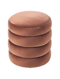 Puf z aksamitu Alto, Tapicerka: aksamit (100% poliester) , Stelaż: lite drewno sosnowe, skle, Kasztanowy aksamit, Ø 42 x W 47 cm