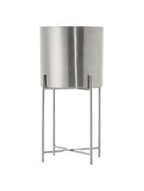 Cache-pots en métal sur pied Mina, 2 élém., Métal, revêtement par poudre, Couleur argentée, Lot de différentes tailles
