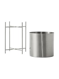 Übertopf-Set Mina aus Metall, 2-tlg., Metall, pulverbeschichtet, Silber, Set mit verschiedenen Größen