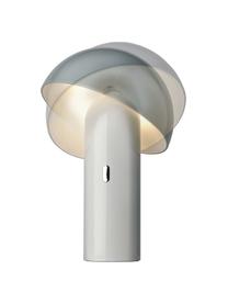 Kleine mobile LED-Tischlampe Svamp, dimmbar, Lampenschirm: Kunststoff, Lampenfuß: Kunststoff, Weiß, Ø 16 x H 25 cm