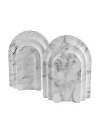 Fermalibri effetto marmo Block 2 pz, Poliresina, Grigio, bianco, Larg. 16 x Alt. 21 cm