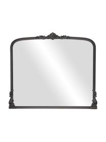 Barokke wandspiegel Fabricio met zwarte houten lijst, Lijst: gecoat MDF, Zwart, B 100 x H 85 cm