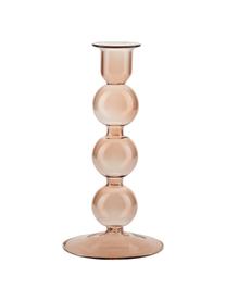 Candelabro de vidrio Bubble, Vidrio, Beige, Ø 8 x Al 20 cm