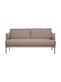 Sofa Fluente (2-Sitzer) in Taupe mit Metall-Füßen, Bezug: 100% Polyester 35.000 Sch, Gestell: Massives Kiefernholz, FSC, Füße: Metall, pulverbeschichtet, Webstoff Taupe, B 166 x T 85 cm