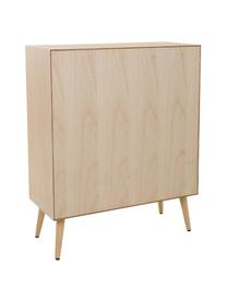 Dressoir Cayetana van hout, Frame: MDF, fineer, Handvatten: metaal, Poten: bamboehout, gelakt, Bruin, hout, B 80 cm x H 101 cm