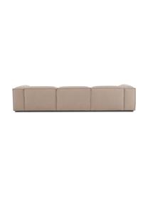 Canapé d'angle modulable Lennon, Tissu brun, larg. 327 x prof. 180 cm, méridienne à droite