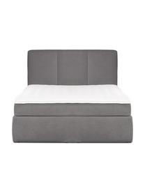 Boxspringbett Oberon, Matratze: 5-Zonen-Taschenfederkern, Füße: Kunststoff, Webstoff Anthrazit, B 180 x L 200 cm, Härtegrad H3