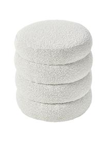 Bouclé-Hocker Alto, Bezug: Bouclé (100 % Polyester) , Gestell: Massives Kiefernholz, Spe, Bouclé Cremeweiß, Ø 42 x H 47 cm