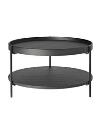 Tavolino rotondo da salotto in legno Renee, Ripiani: pannello di fibra a media, Struttura: metallo verniciato a polv, Nero, Ø 69 cm