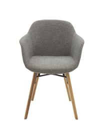 Petite chaise scandinave Fiji, Tissu gris foncé, bois de chêne, larg. 59 x prof. 55 cm