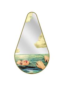 Specchio da parete di design Toiletpaper, Superficie dello specchio: lastra di vetro, Cornice: pannello di fibra a media, Donna nell'acqua, Larg. 45 x Alt. 81 cm