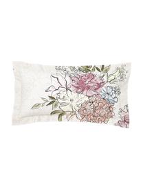 Baumwollsatin-Kopfkissenbezug Margot mit Blumen-Print, Webart: Satin Fadendichte 210 TC,, Beige, B 40 x L 80 cm