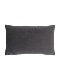 Samt-Kissenhülle Lola mit Strukturmuster, Samt (100 % Polyester), Dunkelgrau, B 30 x L 50 cm