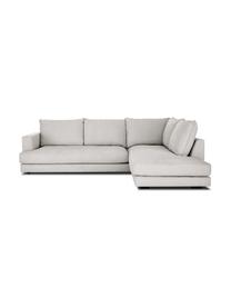 Grand canapé d'angle gris-beige Tribeca, Tissu gris-beige