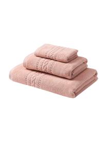Set de toallas Cordelia, 3 uds., Rosa, Set de diferentes tamaños
