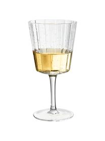 Ručně foukané sklenice na víno s drážkovanou strukturou Scallop Glasses, 4 ks, Foukané sklo, Transparentní, Ø 9 cm, V 17 cm