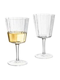 Mundgeblasene Weingläser Scallop Glasses mit Rillenstruktur, 4 Stück, Glas, mundgeblasen, Transparent, Ø 9 x H 17 cm