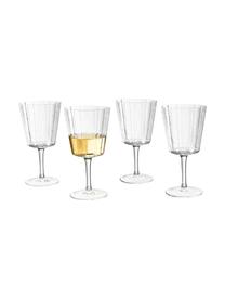 Mundgeblasene Weingläser Scallop Glasses mit Rillenstruktur, 4 Stück, Glas, mundgeblasen, Transparent, Ø 9 x H 17 cm