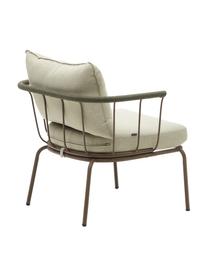 Poltroncina da giardino Jay, Rivestimento: 100% poliestere, Struttura: metallo, verniciato a pol, Tessuto beige, marrone, Larg. 77 x Prof. 70 cm